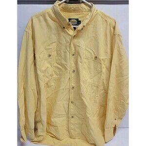 Vintage Cabelas Shirt Mens Large Yellow Woven Baggy Heavy Chore Work Shacket